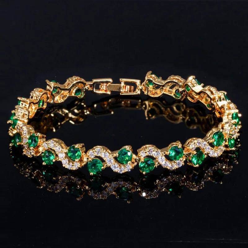 Pulsera Elegante de Plata con Piedras Azules y Cristales Brillantes